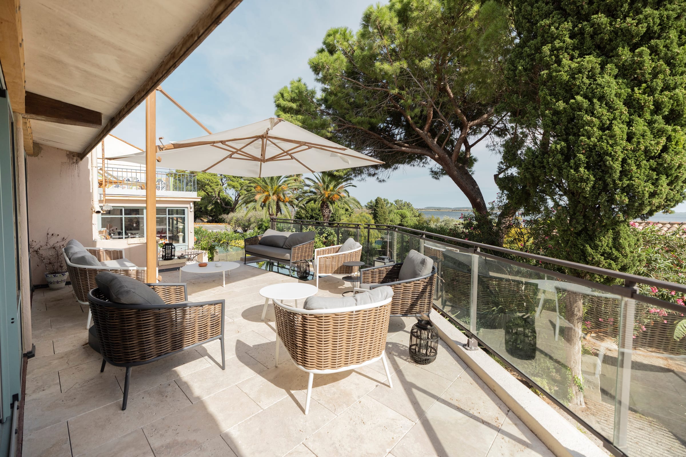 Garden at Maison Les Reflets, Bages, Languedoc