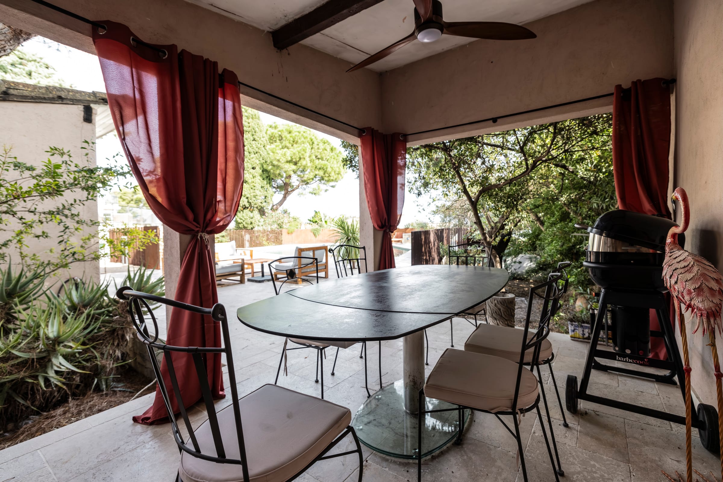 Terrace at Maison Les Reflets, Bages, Languedoc