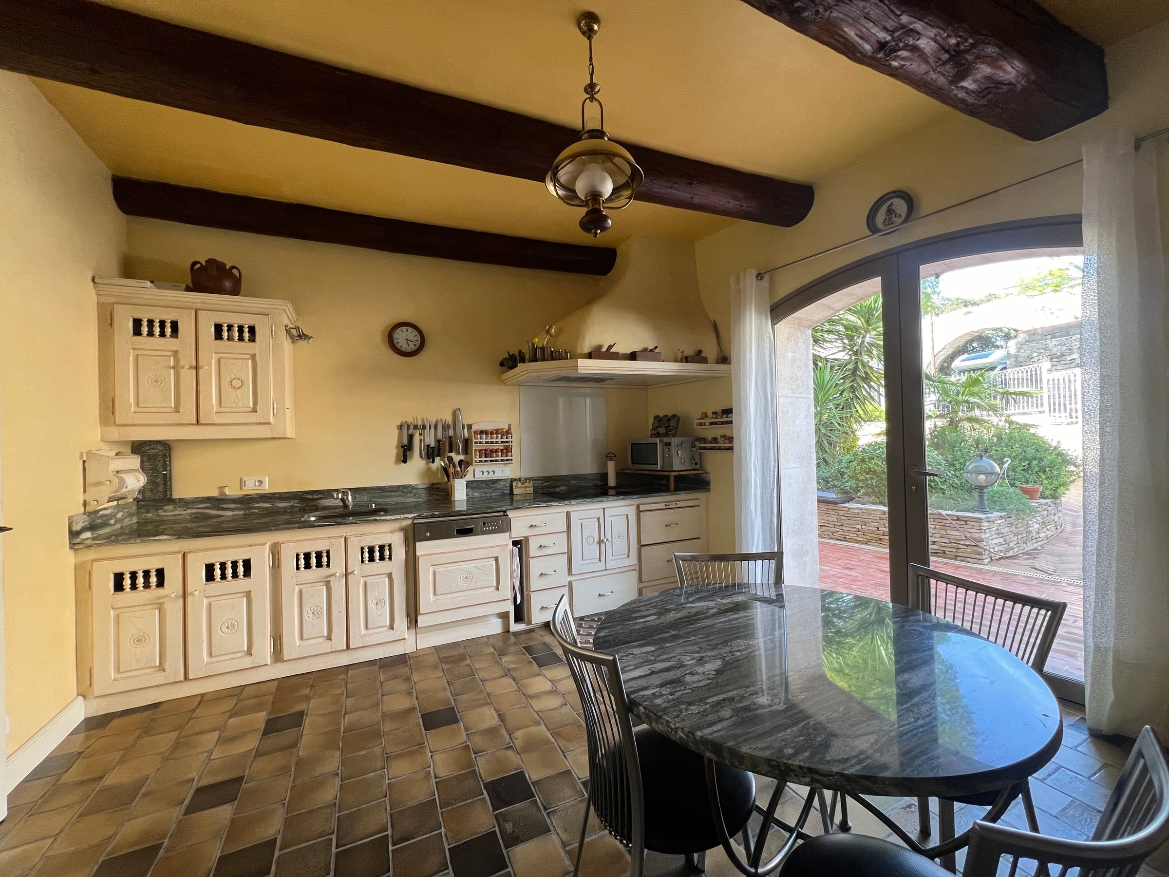 Kitchen at Mas de la Coquille, Castries, Languedoc