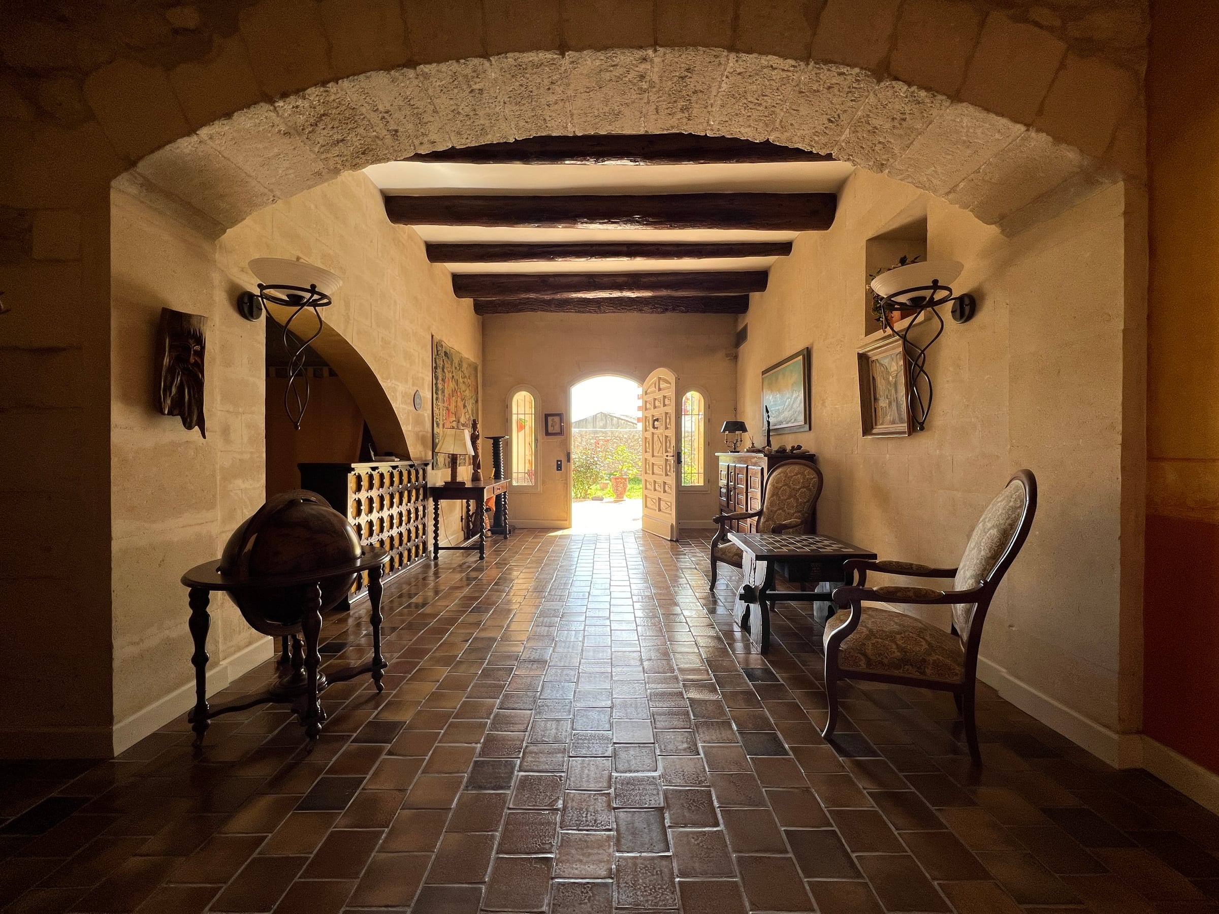 Hall at Mas de la Coquille, Castries, Languedoc