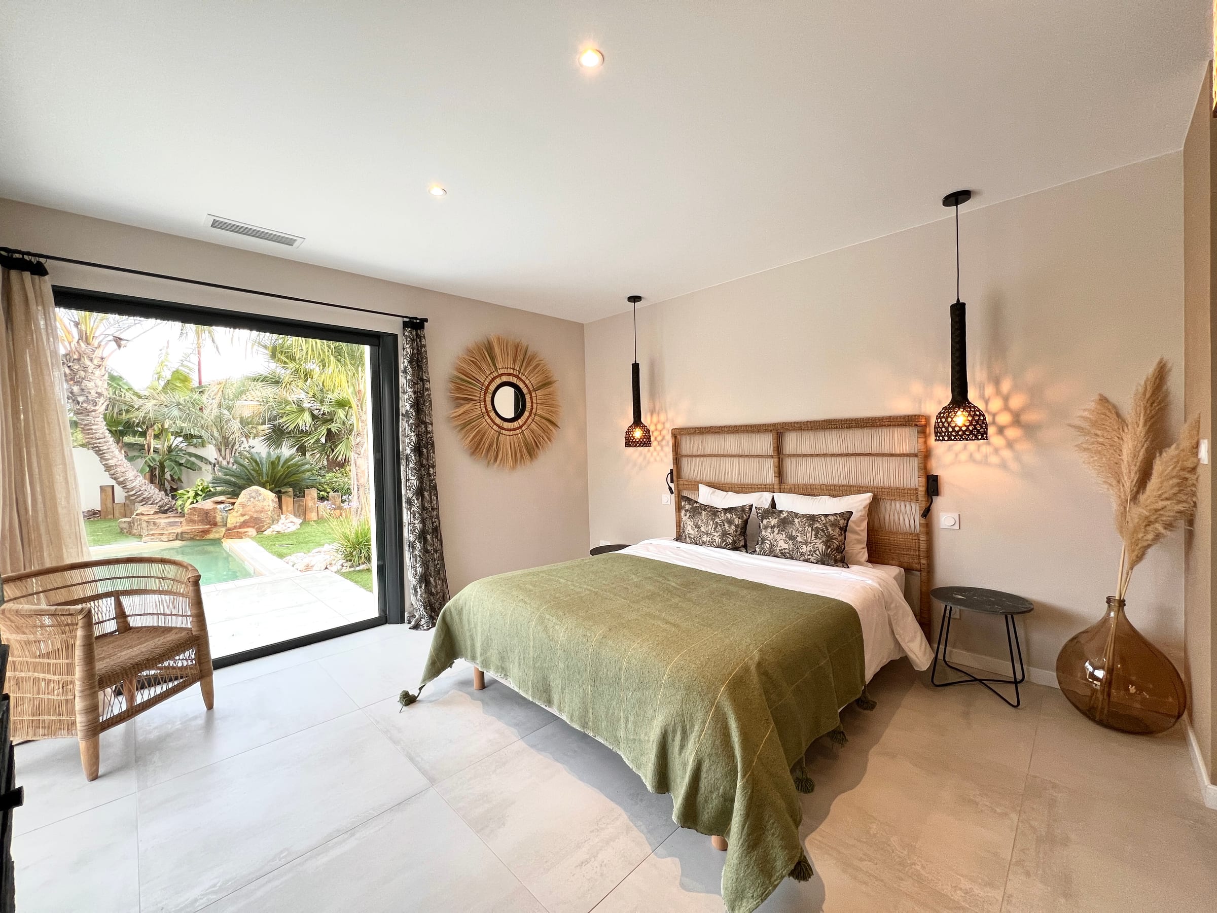 Bedroom 1 at Villa Palmera, near Béziers, Languedoc